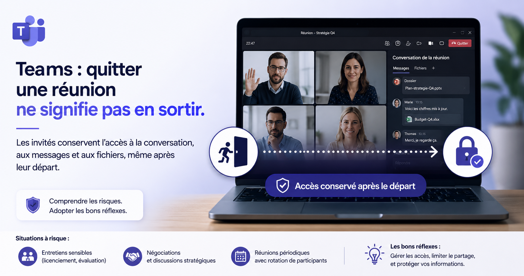 Conversation de réunion Teams : accès des participants après leur départ